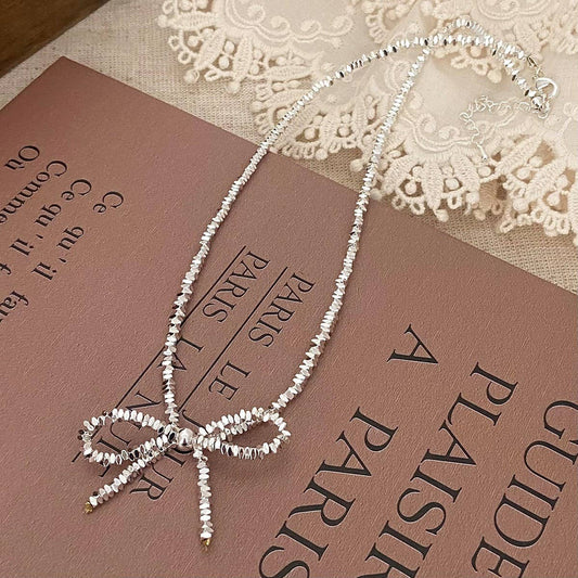 VERSATILE AND FAIRY BOW PENDANT DELICATE NECKLACE
