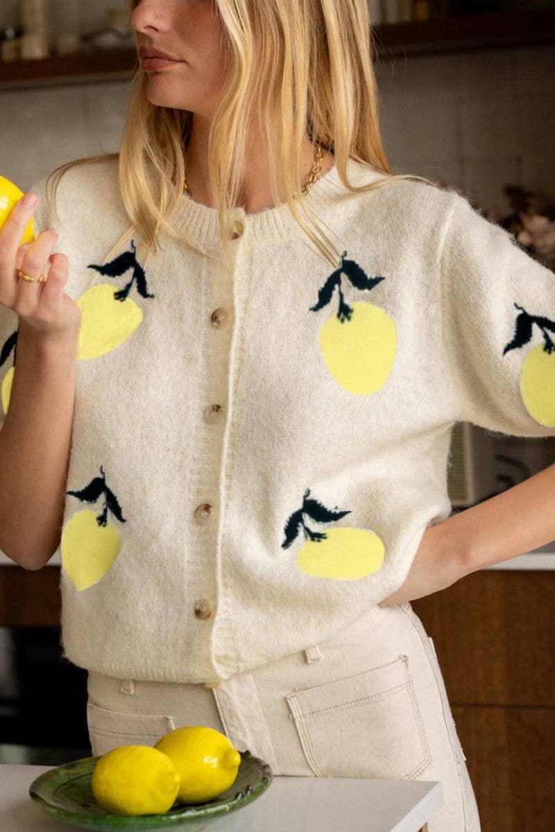 CWOCAL00714_MANGO PRINT SHORT SLEEVE BUTTON KNIT TOP