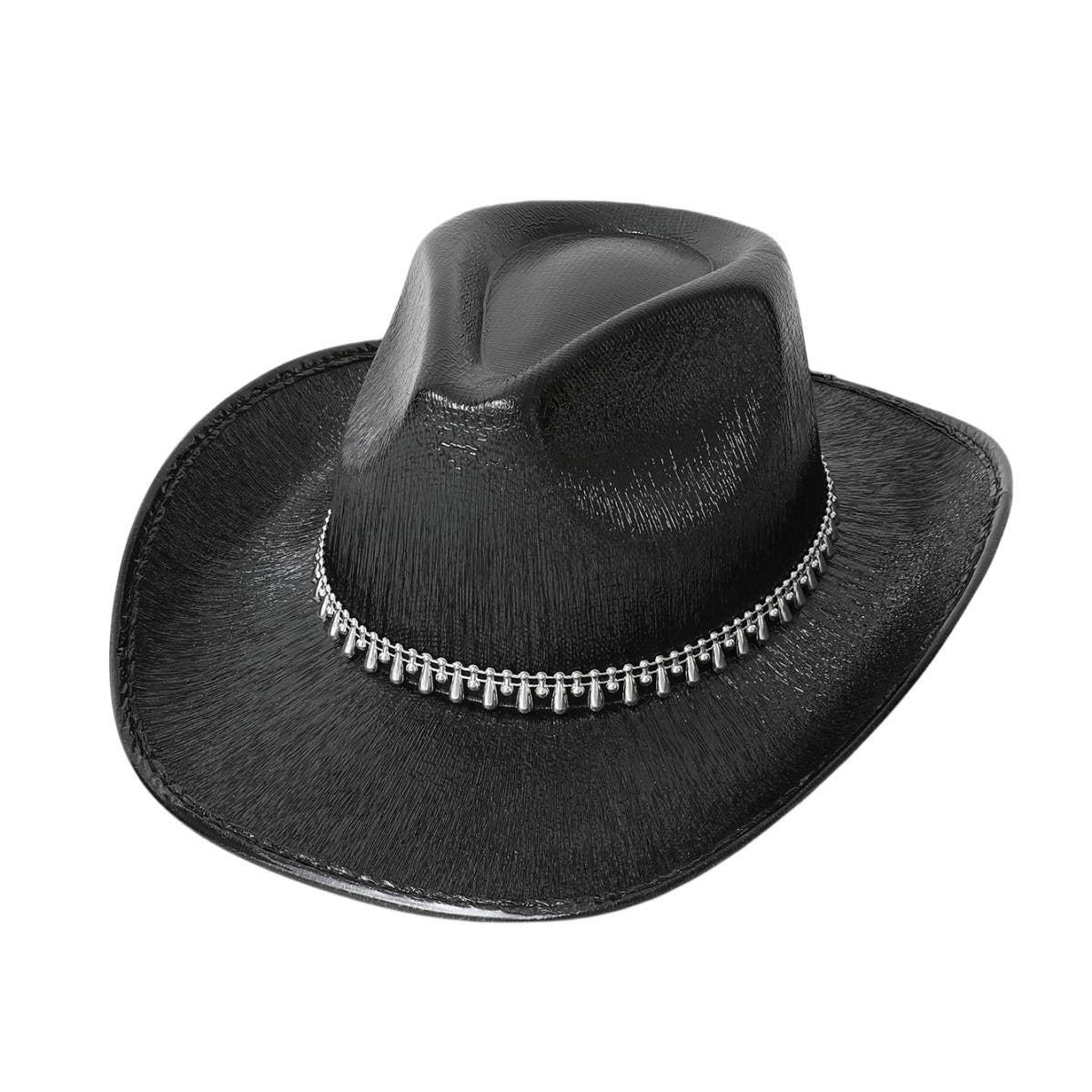 Beaded Teardrop Decor Fedora Cowboy Hat_CWAH3636