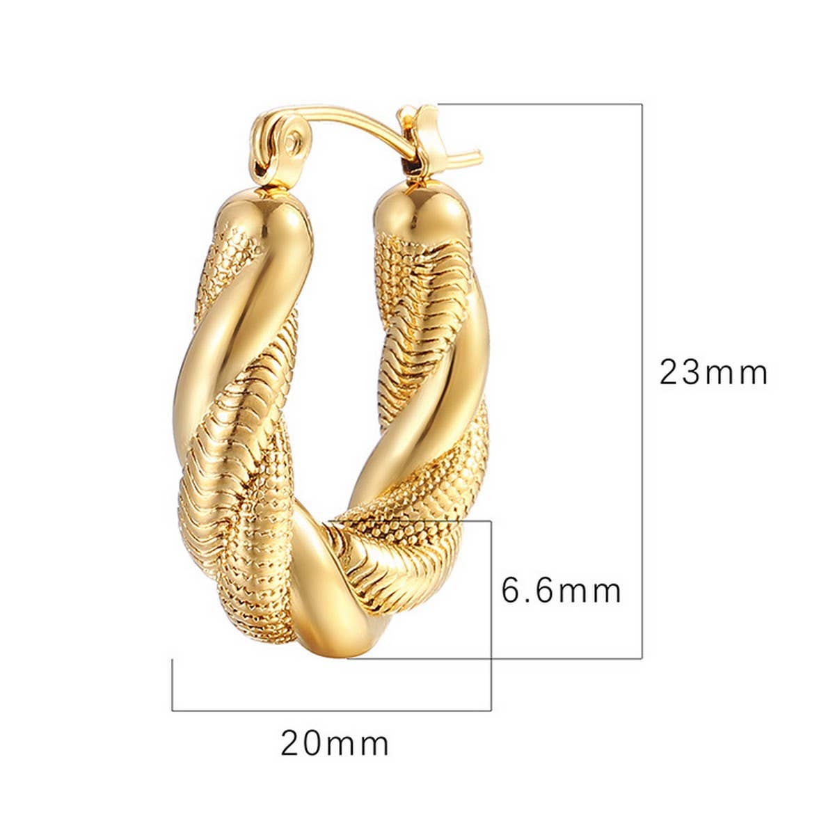 18K GOLD PLATED LIGHTWEIGHT TWISTED HOOP EARRINGS_CWAJE0553
