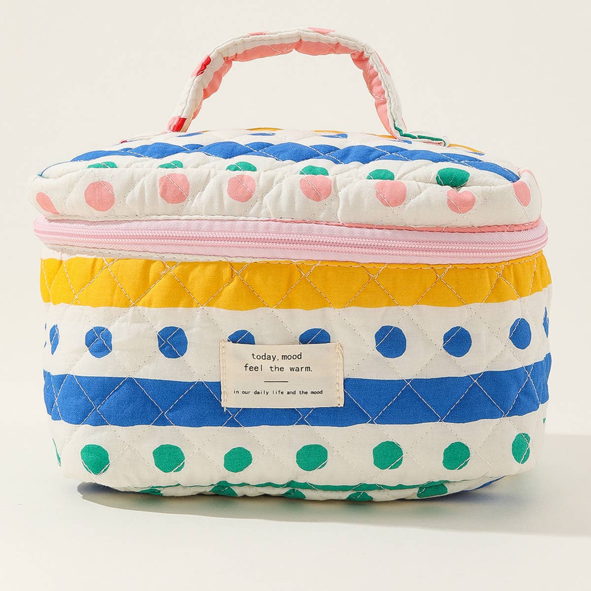 Cute Quilted Makeup Bag for Students & Travel_CWAB1032