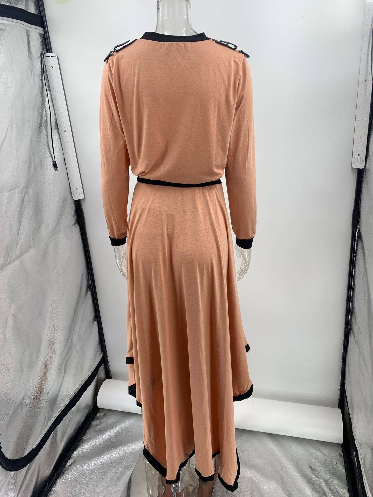LONG SLEEVE IRREGULAR SOLID COLOR SKIRT SET