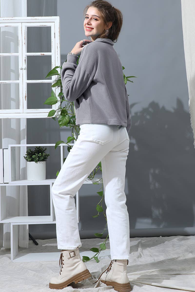 CWOJA705_NECK HALF ZIP UP FLEECE PULLOVER ANORAK JACKET