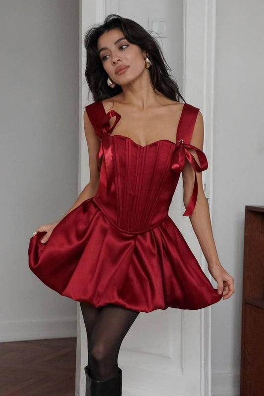 CWDTD0403_SLEEVELESS OPEN BACK HERRINGBONE SATIN DRESS