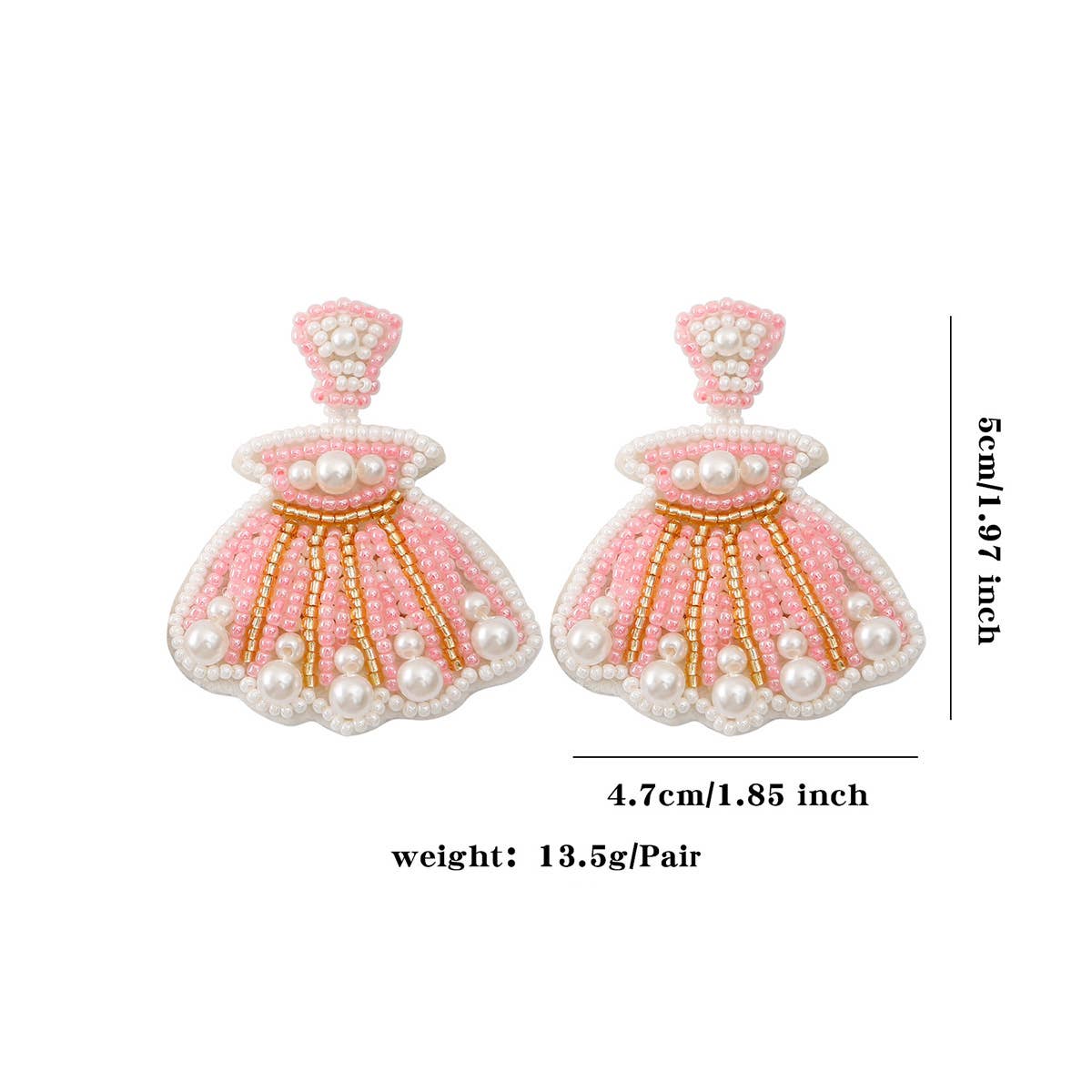 CUTE CARTOON DOLPHIN STARFISH RICE BEAD EARRINGS