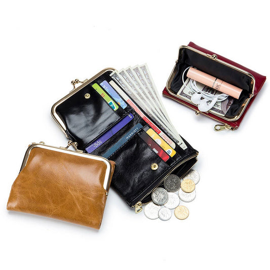 VINTAGE MULTIFUNCTIONAL CLUTCH SHORT LEATHER WALLET_CWAB3780