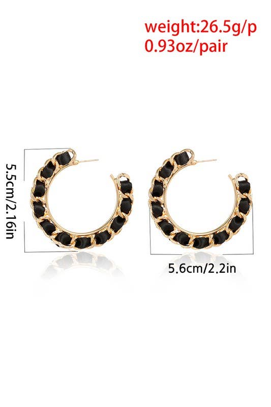FABRIC LAYERED TRENDY HOOP EARRING_CWAJE027