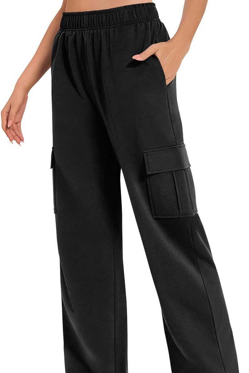CWBMP0189_CARGO LOOSE SPORTS WIDE LEG POCKET PANTS