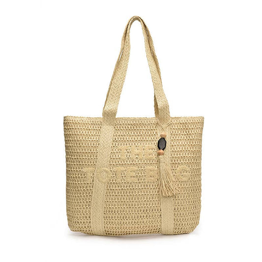 Fashionable tassel personalized casual woven bag