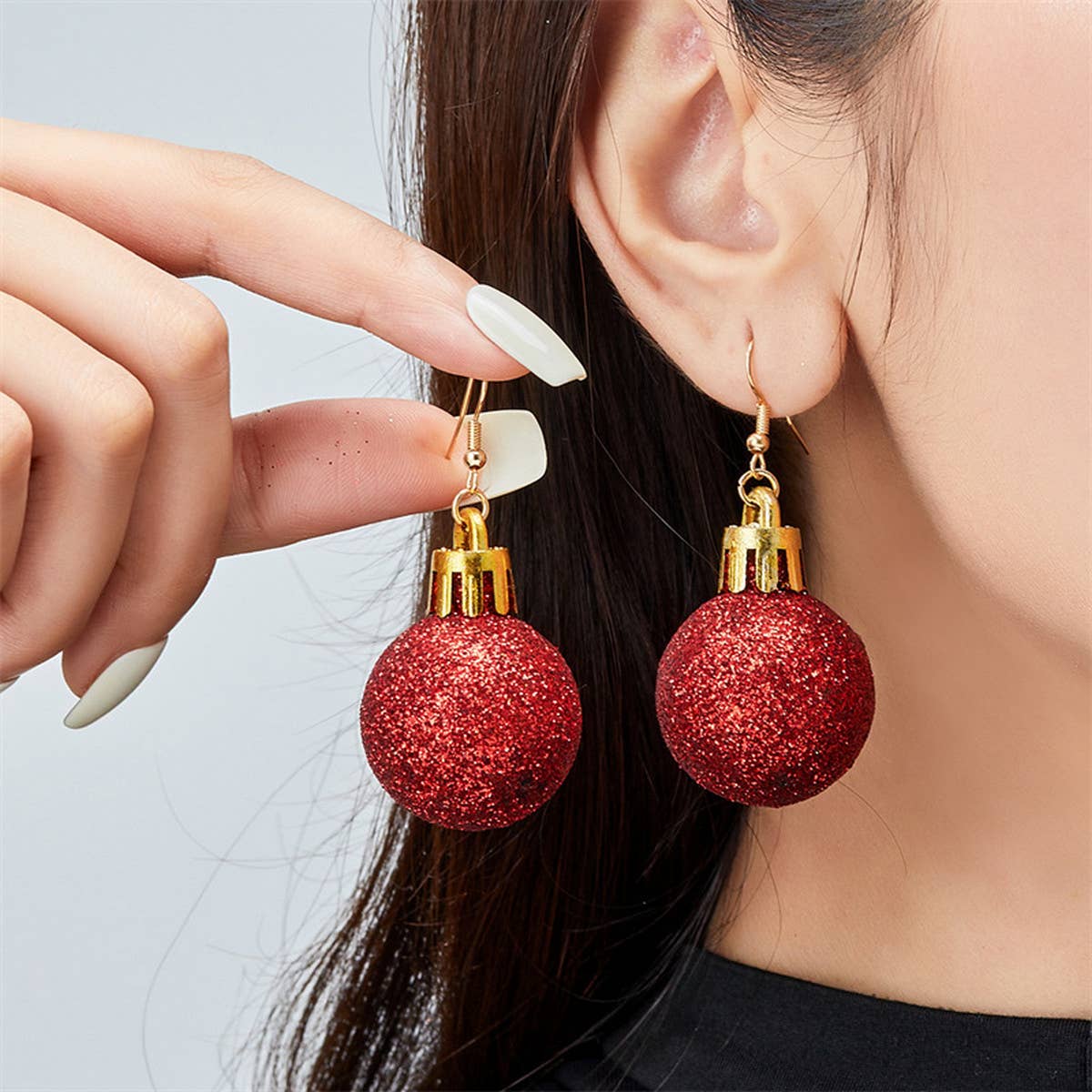 COLORFUL CHRISTMAS NEW BALL EARRINGS
