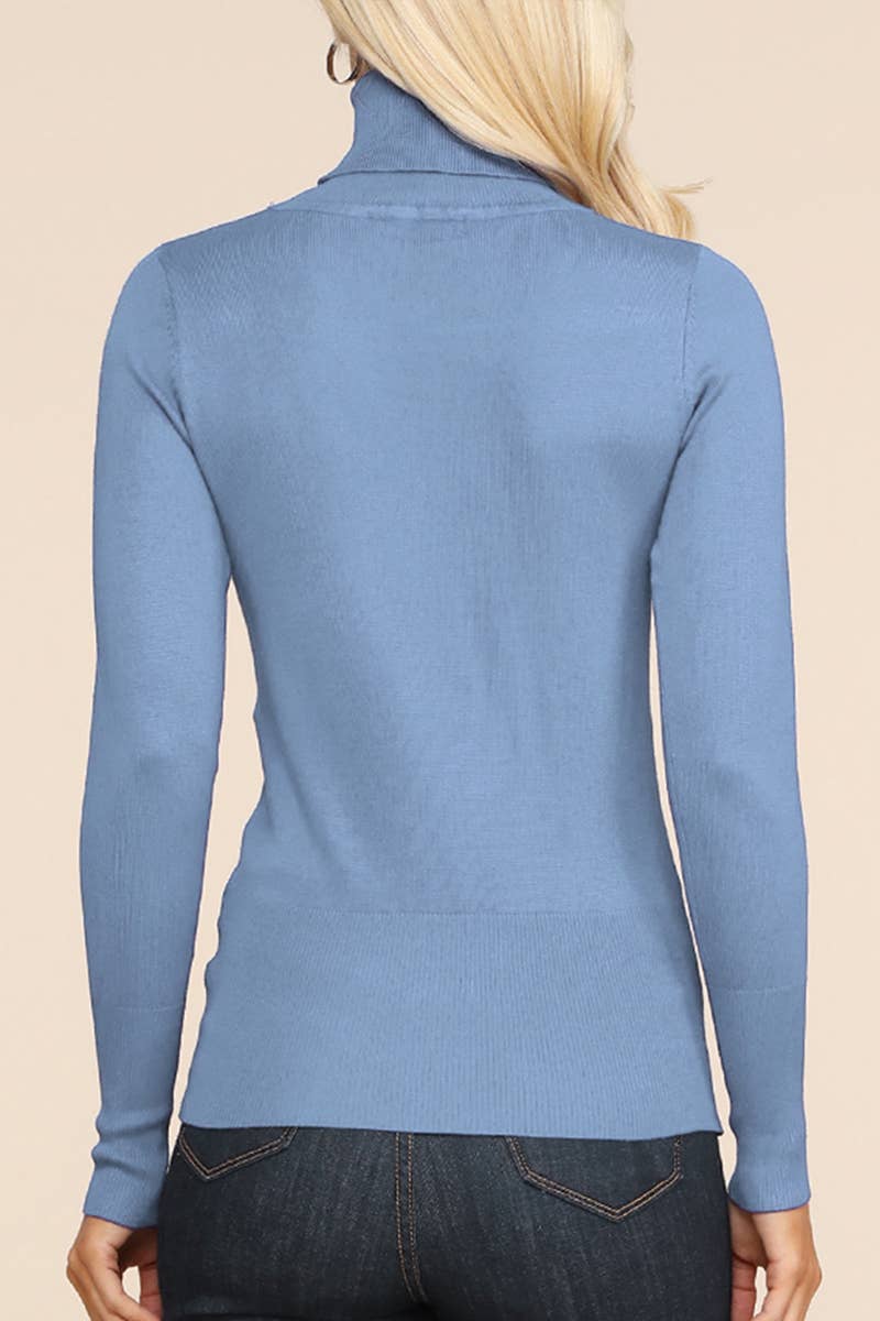 AWOSWL285_Stretch Turtle Neck Long Sleeve Pullover Sweater