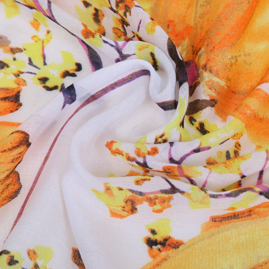 Satin Gold-Trimmed Scarf for Women ? Shawl