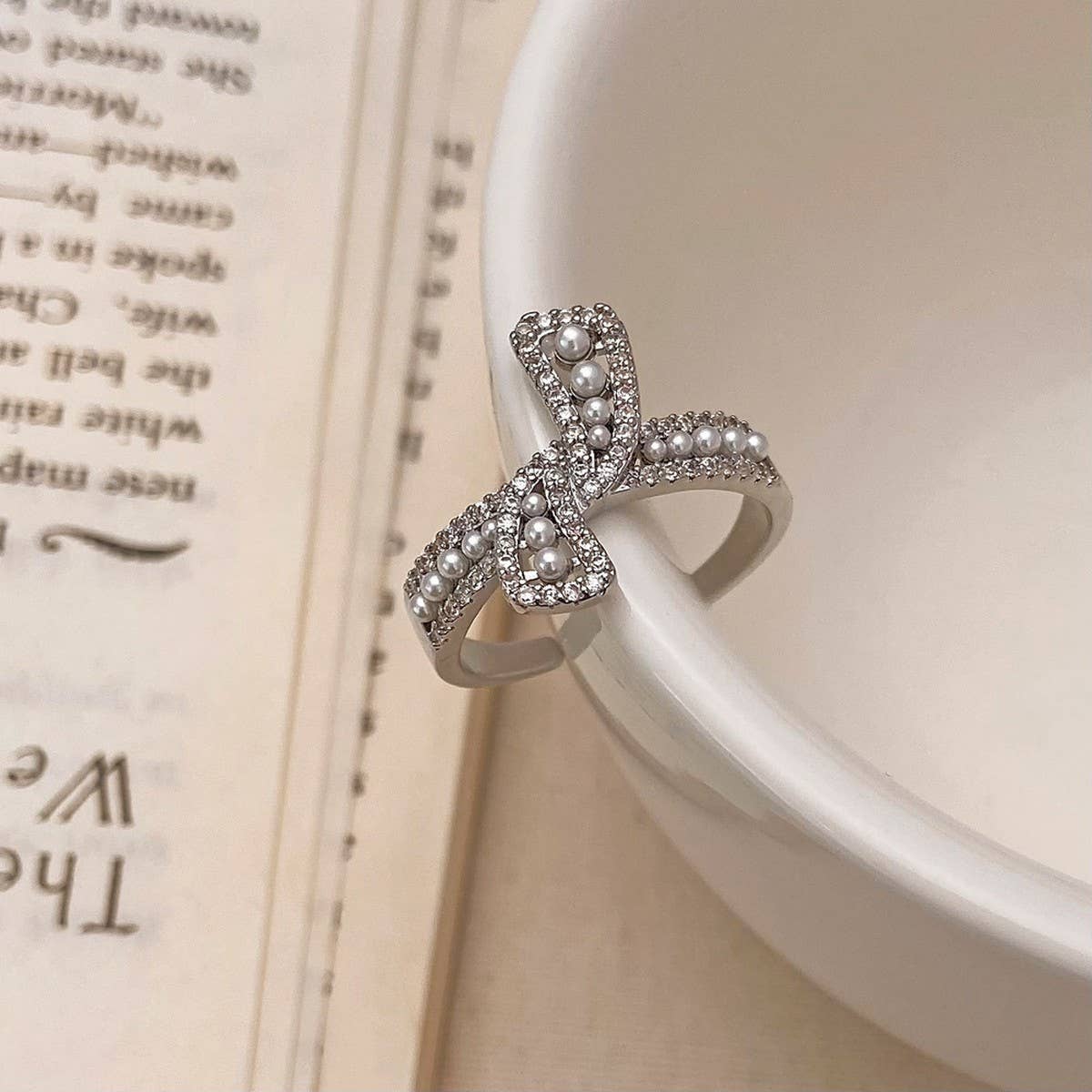 ALL-MATCH PEARL KNOTTED METAL OPEN RING FOR WOMEN_CWAJE3093