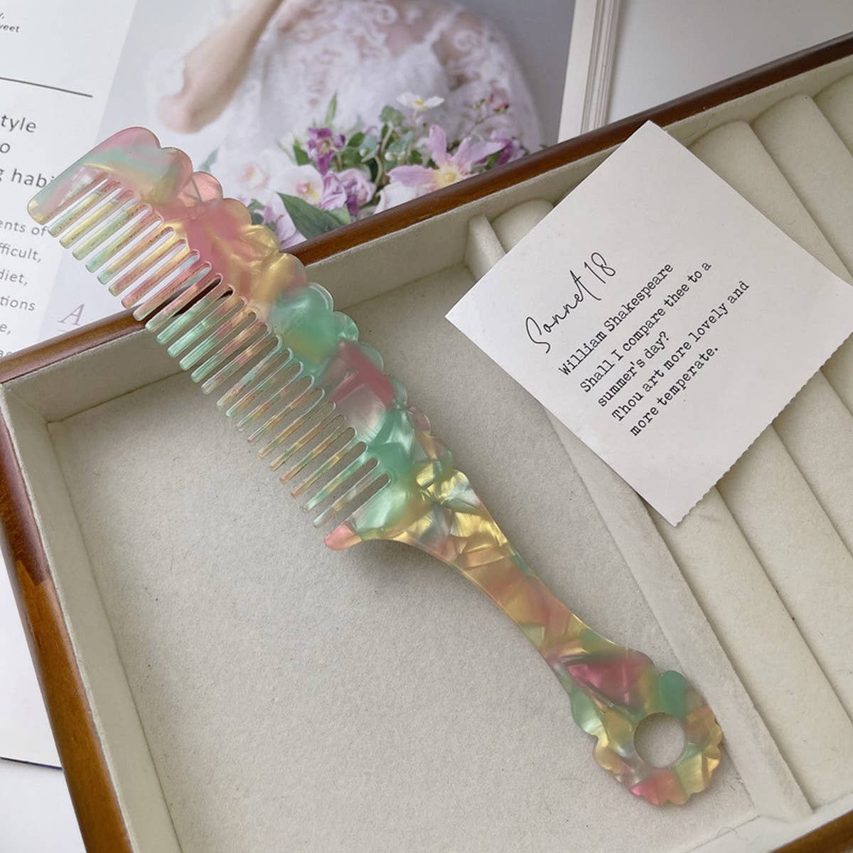 RETRO TORTOISESHELL COLOR HANDLE WAVY COMB