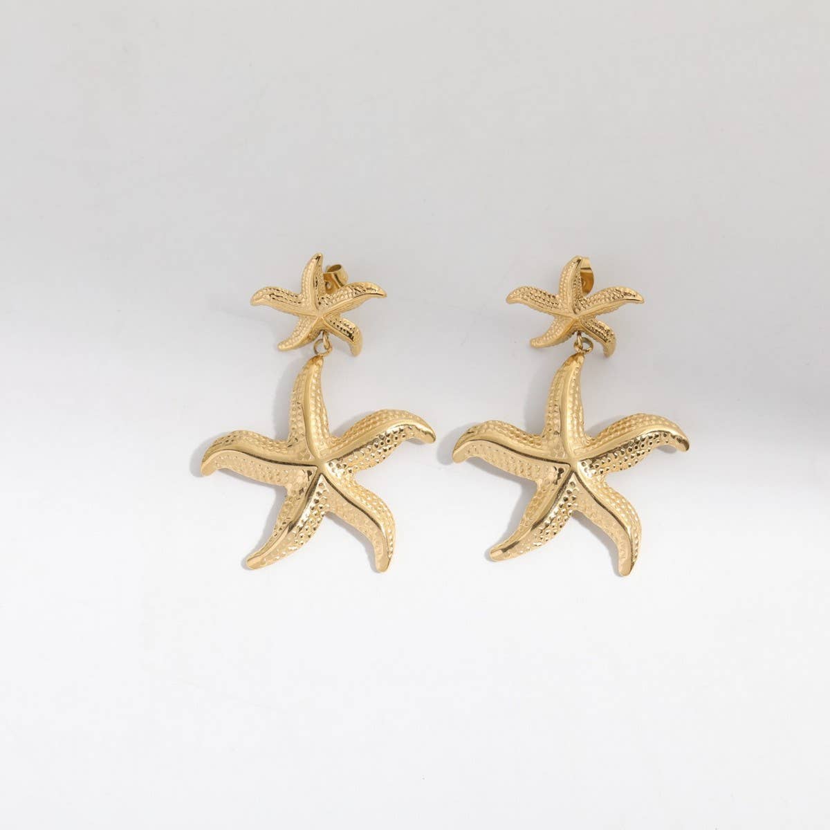 Design stainless steel shell starfish earrings