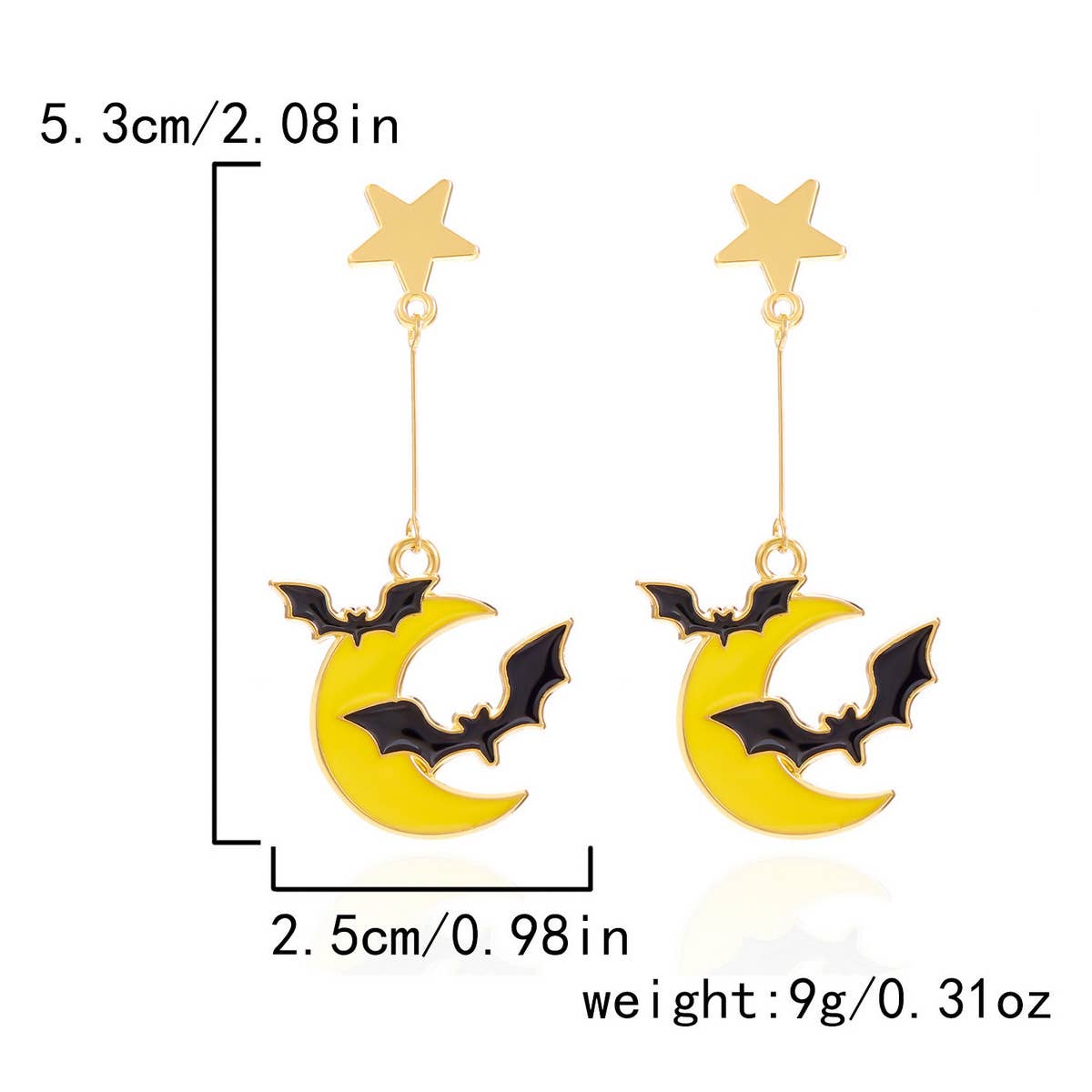 PUMPKIN SKULL BAT FUNNY HALLOWEEN EARRINGS_CWAJE2429