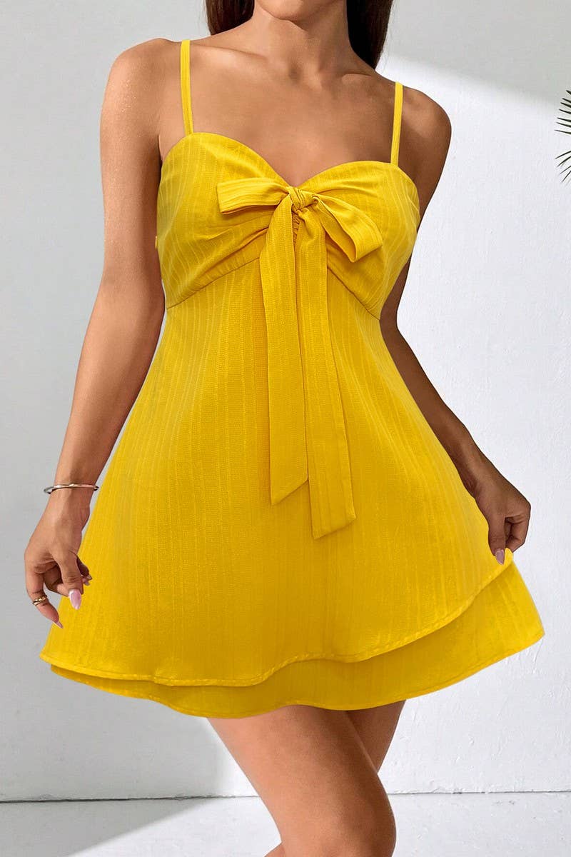 CWDHL0769_SUMMER BOW SOLID COLOR SHORT BEACH SKIRT