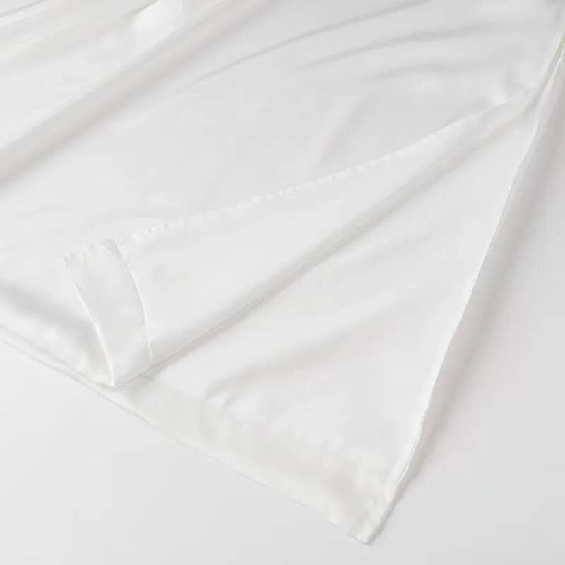 Loose satin double-layer solid-color halter dress