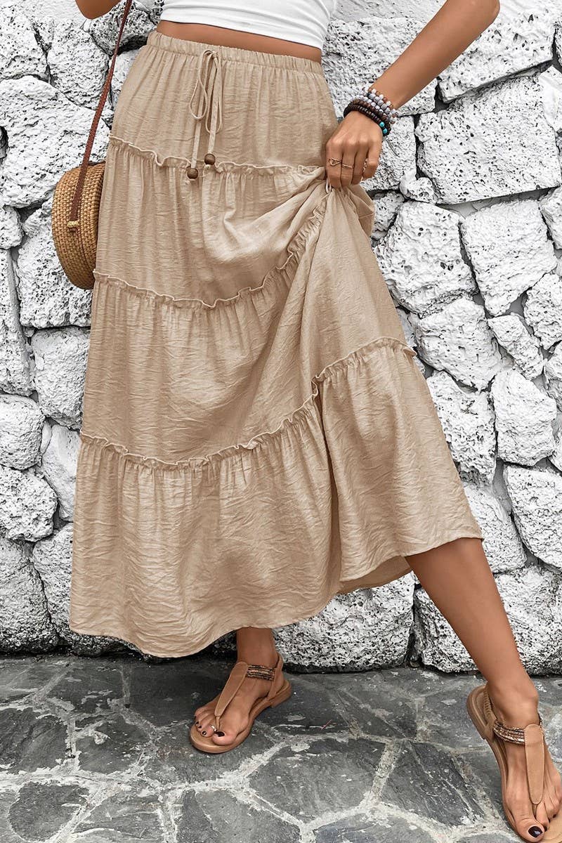 CWBLS0503_SUMMER A-LINE PLEATED PATCHWORK SKIRT