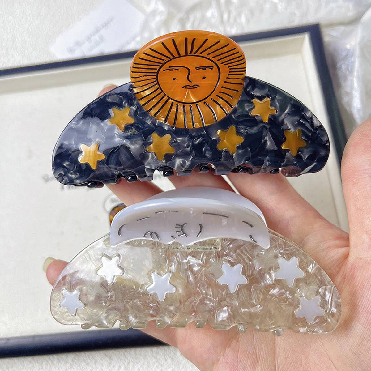 Sunflower Snail Acetate Hair Claw Clip Aesthetic_CWAHA1329