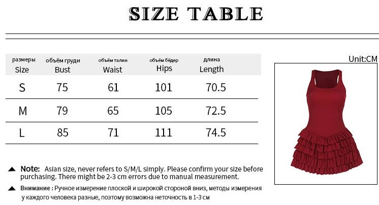 CWDSD7678_RED KNIT SLEEVELESS RUFFLE DRESS