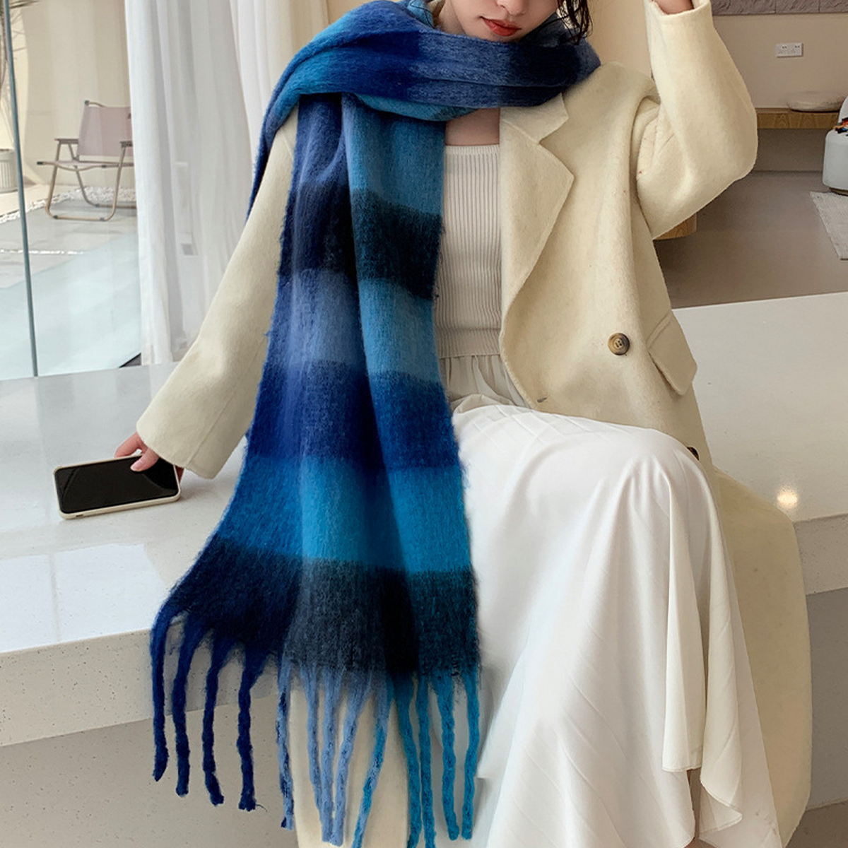Plush AC Scarf ??Thick Soft Winter Wrap_CWASC2701