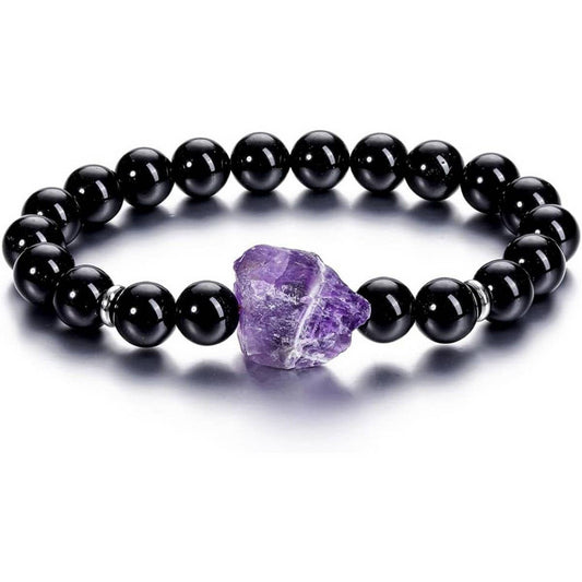 CWAJE3876_AMETHYST IRREGULAR RAW STONE BEADS BRACELET