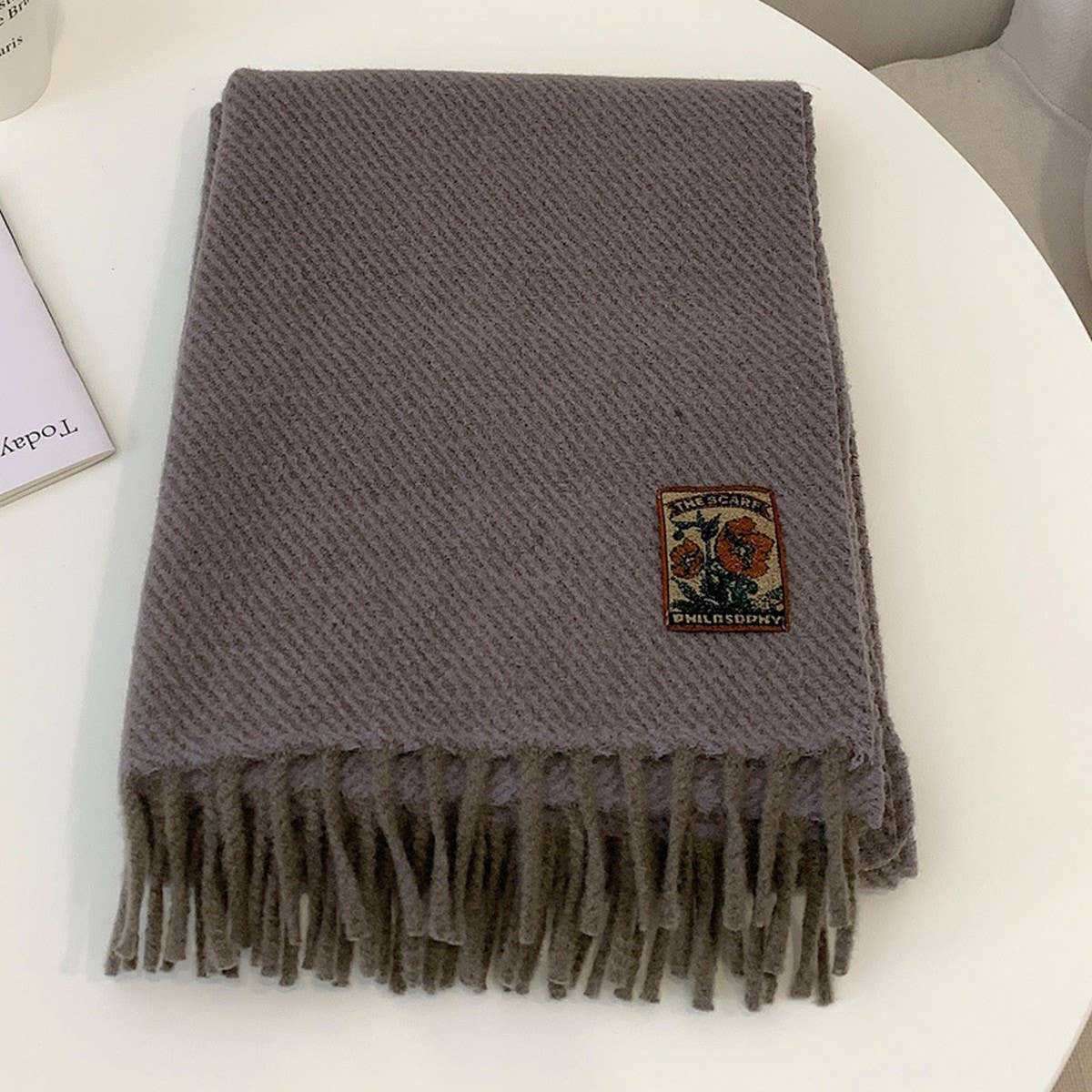 Winter Solid Acrylic Blend Scarf ? Neckwarmer