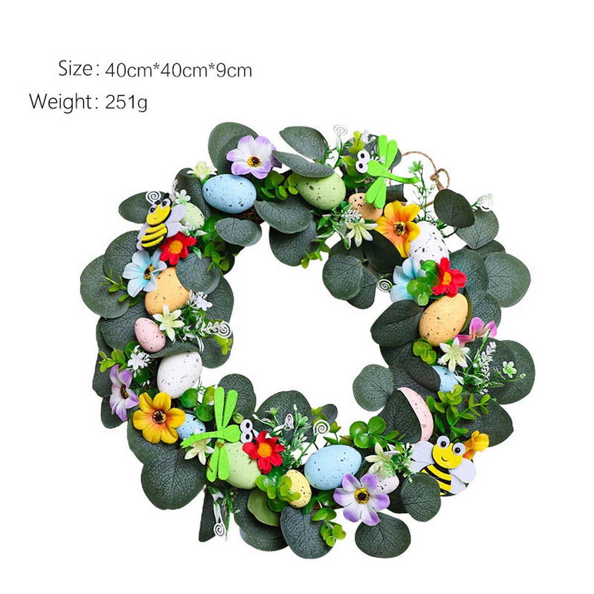 Eucalyptus Easter Egg Faux Floral Wreath_CWAJE05412