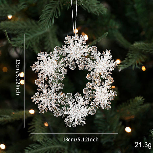 Clear Acrylic Christmas Tree Ornament with Glitter