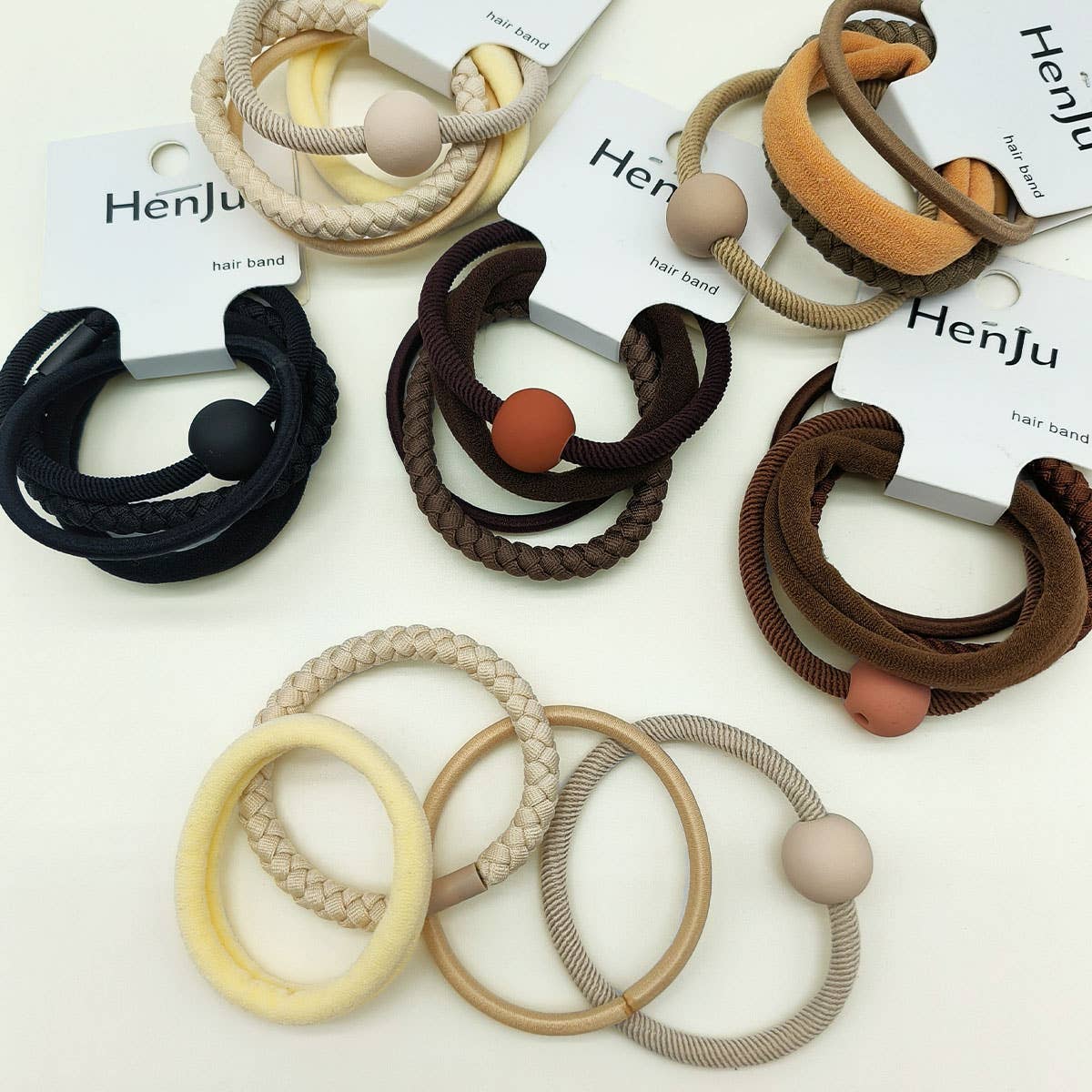4PCS/SET BALL SIMPLE HAIR TIES_CWAHA0333