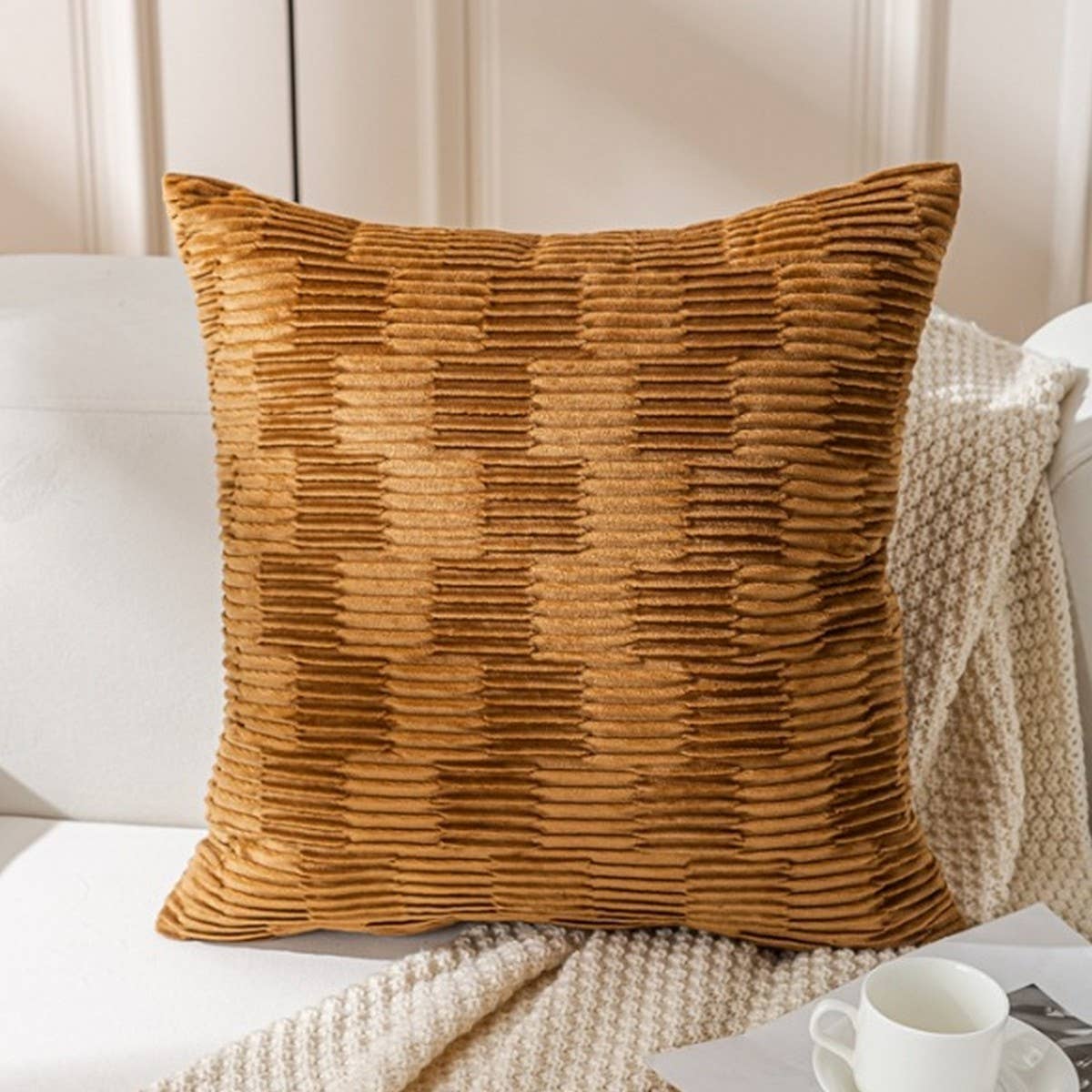 Cream Vintage Sofa Pillow Cover Waist Cushion