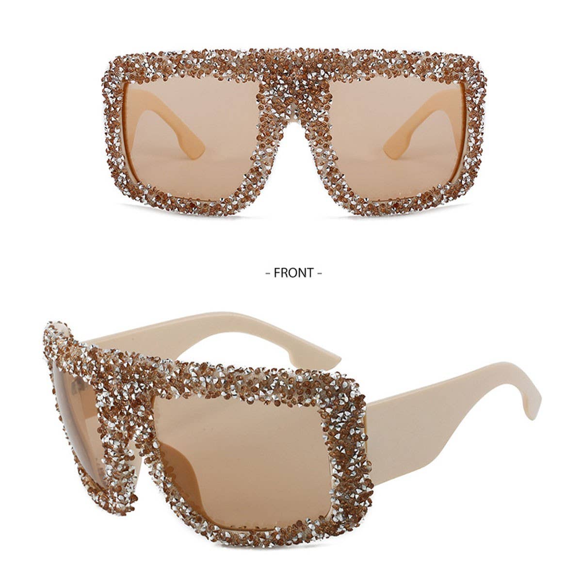 VINTAGE DIAMOND LARGE FRAME SQUARE SUNGLASSES