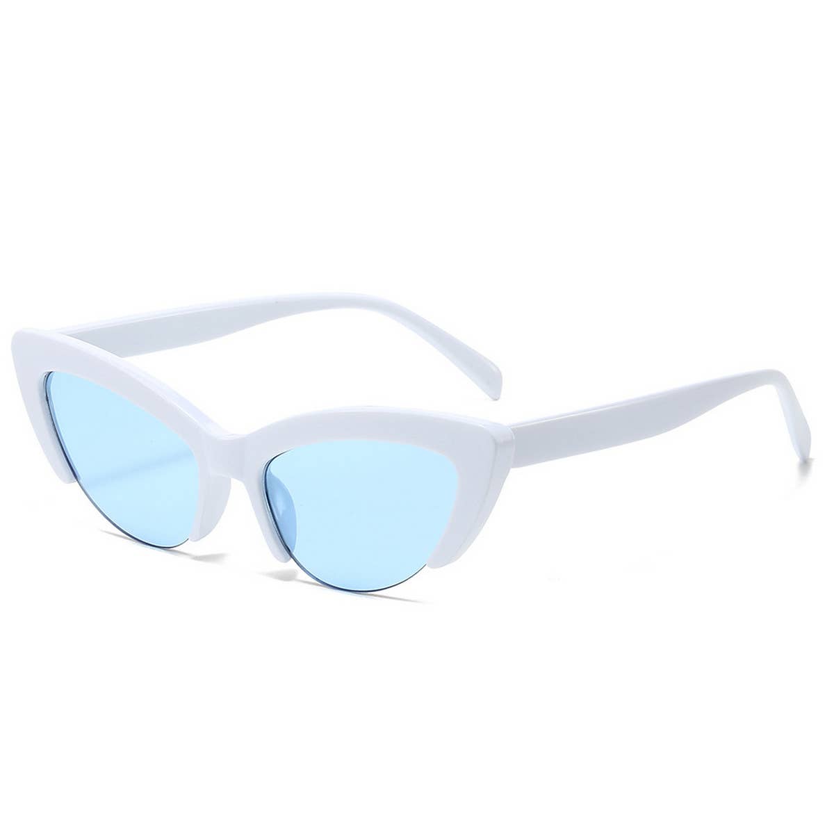 HALF FRAME CAT EYE CANDY COLOR SUNGLASSES