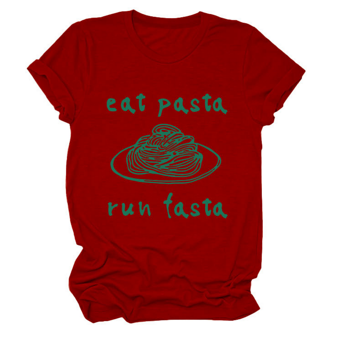 Trendy Women¡¯s Short Sleeve Tee ? Eat Pasta Run