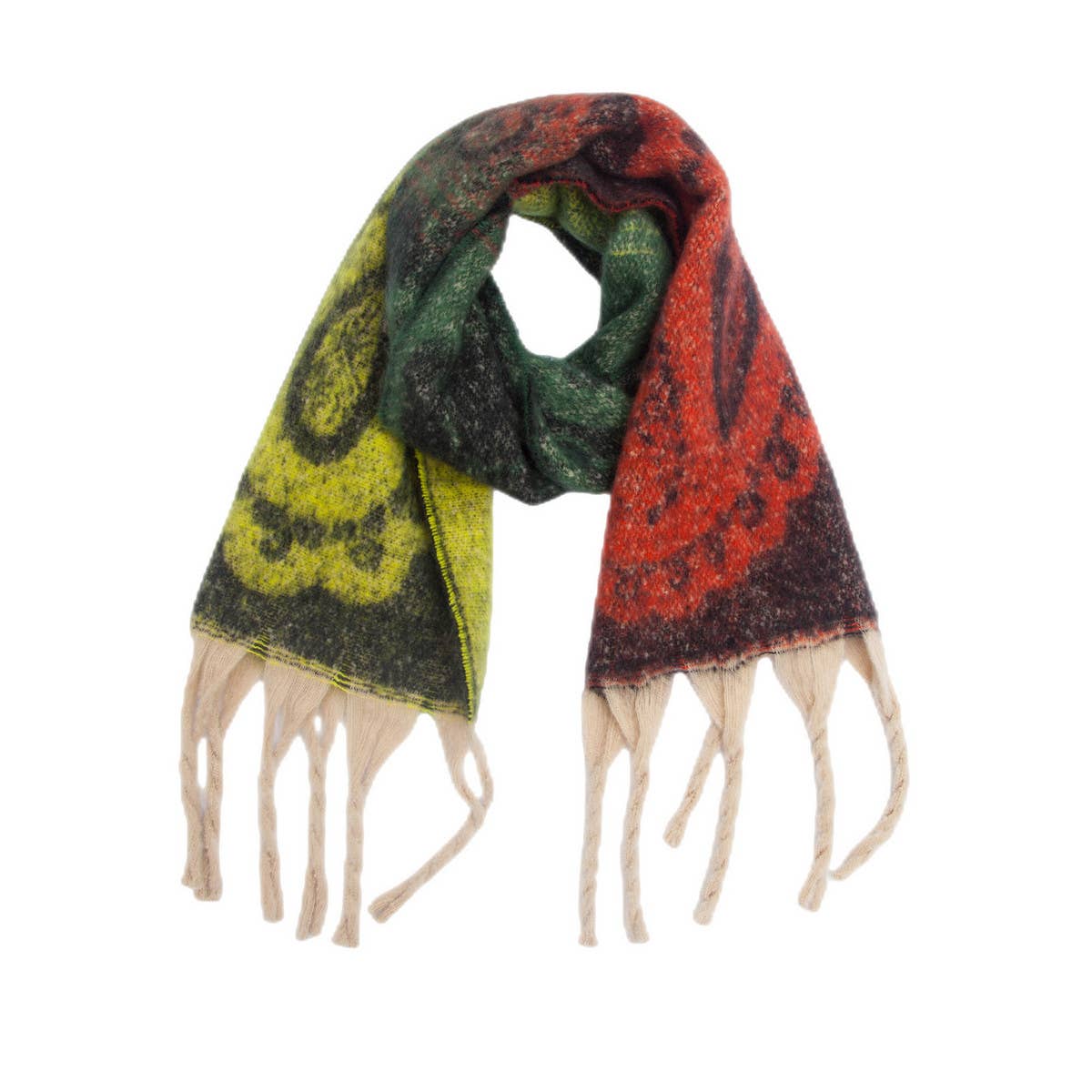 Paisley Jacquard Scarf ??Thick Fringe Winter Shawl_CWASC0857