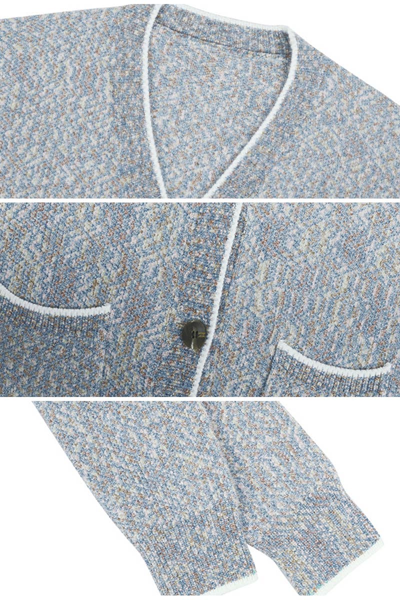 CWOCAL0350 Button Down Casual Open Front Cardigan Sweater