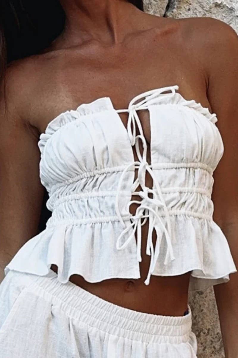 CWDTD0398_NAVEL-BARING SLIM-FIT VEST WITH DRAWSTRINGS TOP