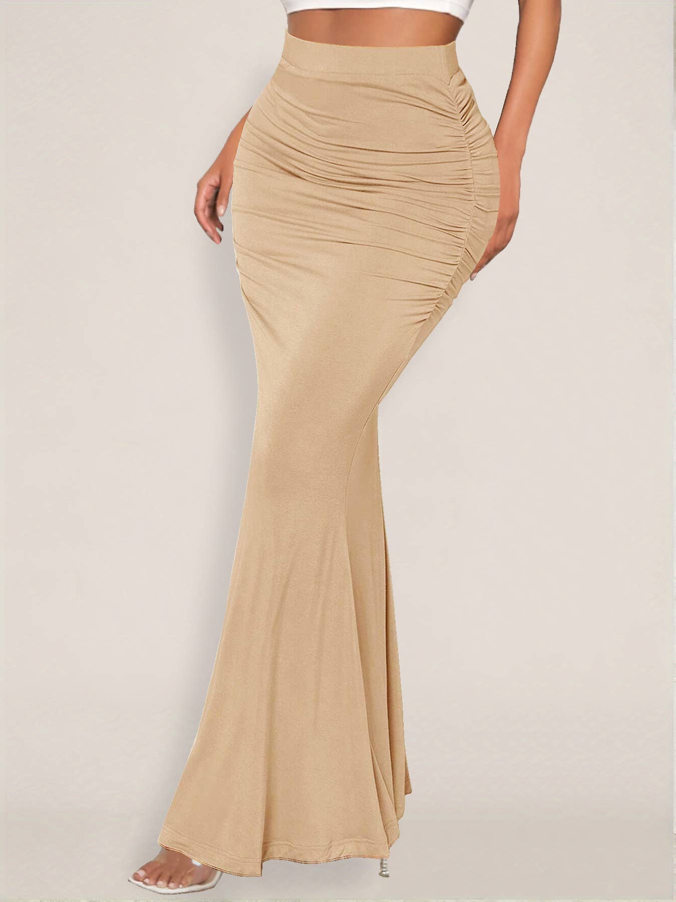 Sexy slim-fit bag hip pleated skirt long skirt