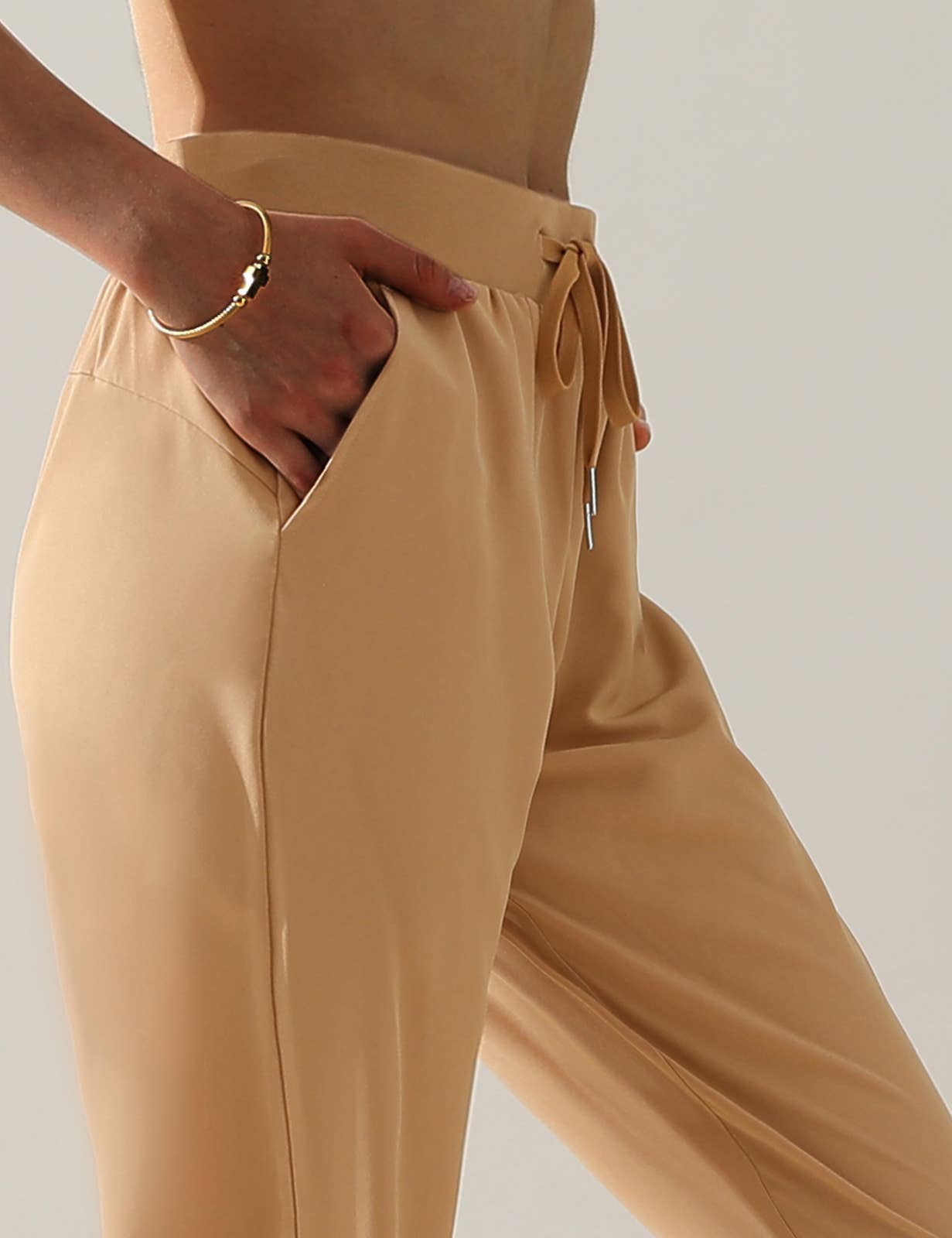 CWBLP423_Elastic Band Waist With Side Pocket Pants