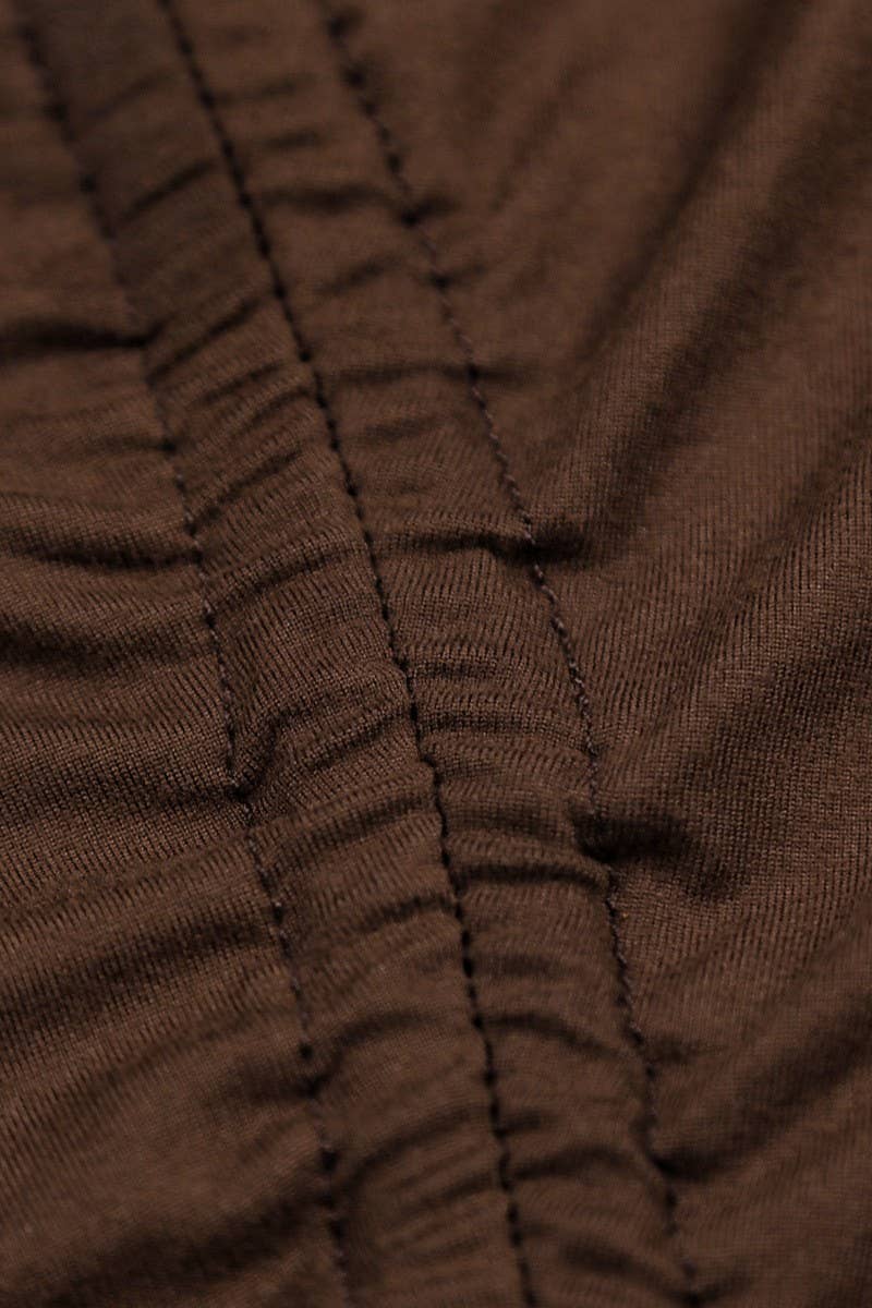 CWDMD01135_HIGH NECK DRAWSTRING BODYCON DRESS