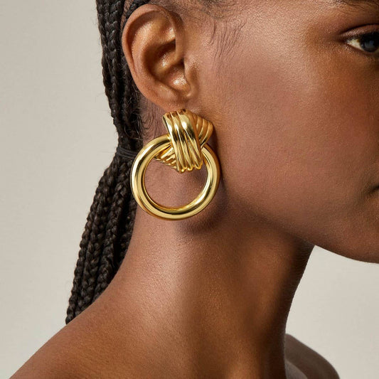 18K Gold Plated Irregular Geometric Earrings_CWAJE4991