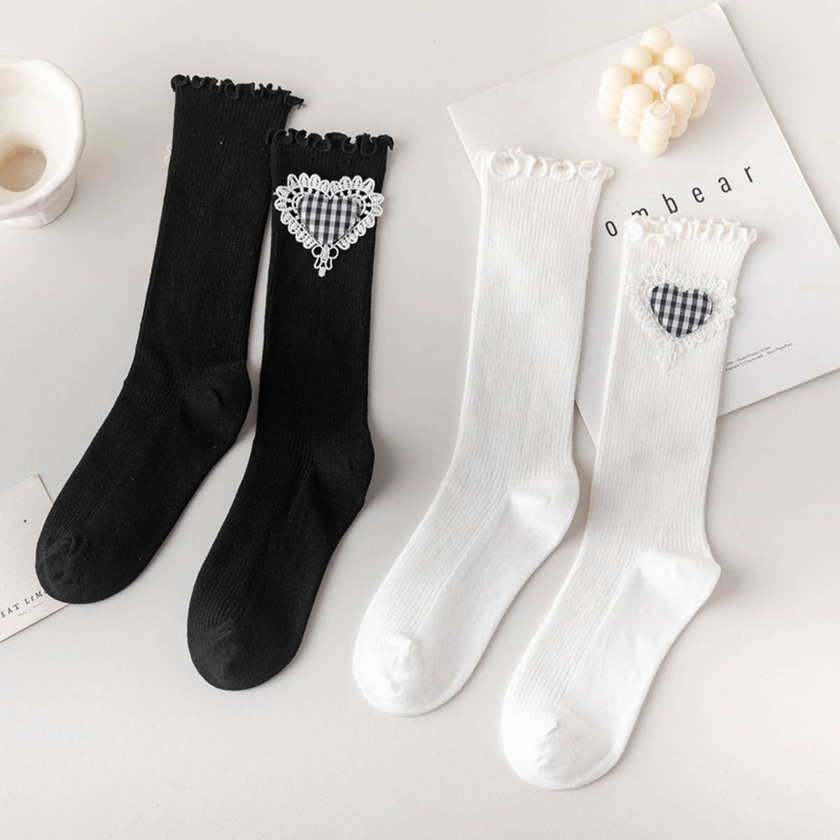 CUTE NEW WINTER WOOD EAR HEART-SHAPED SOCKS