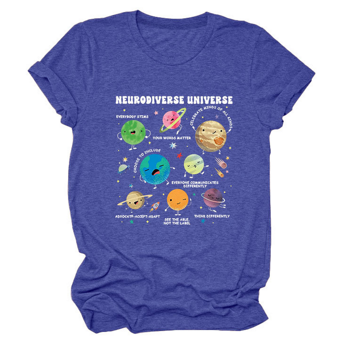 Casual Cute Tee ??Neurodiverse Universe Design_CWTTSL0513
