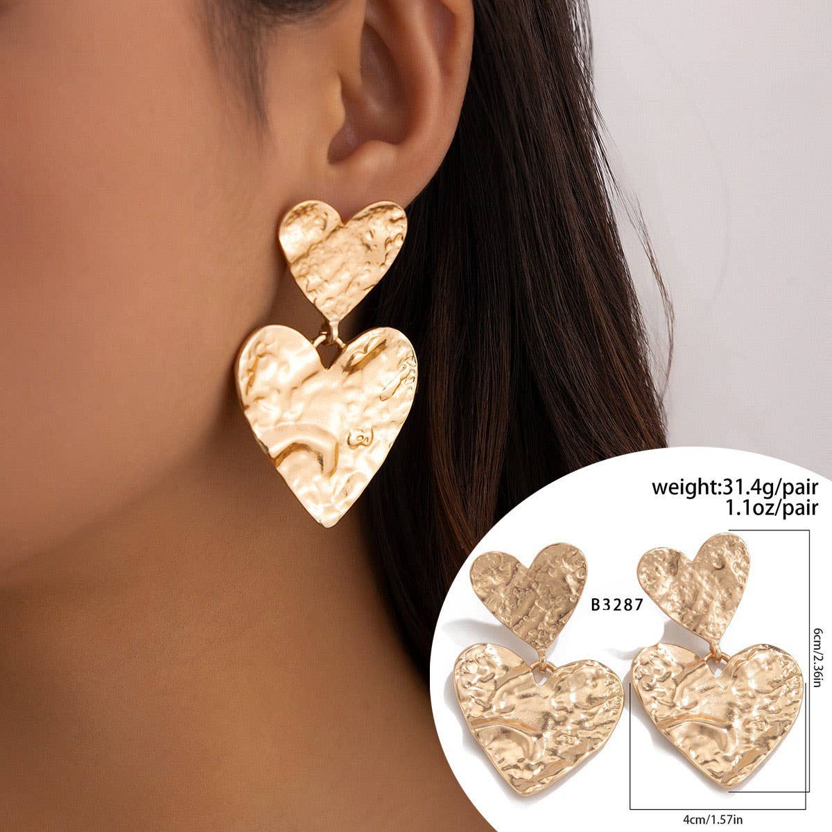FASHION PERSONALITY COOL STYLE PLEATED EARRINGS_CWMM3197