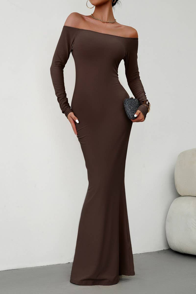 CWDMD1103_Off Shoulder Bodycon Maxi Evening Dress