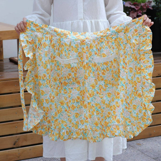 SMALL FRESH LOLITA TULIP APRON HALF-LENGTH APRON_CWMM5822