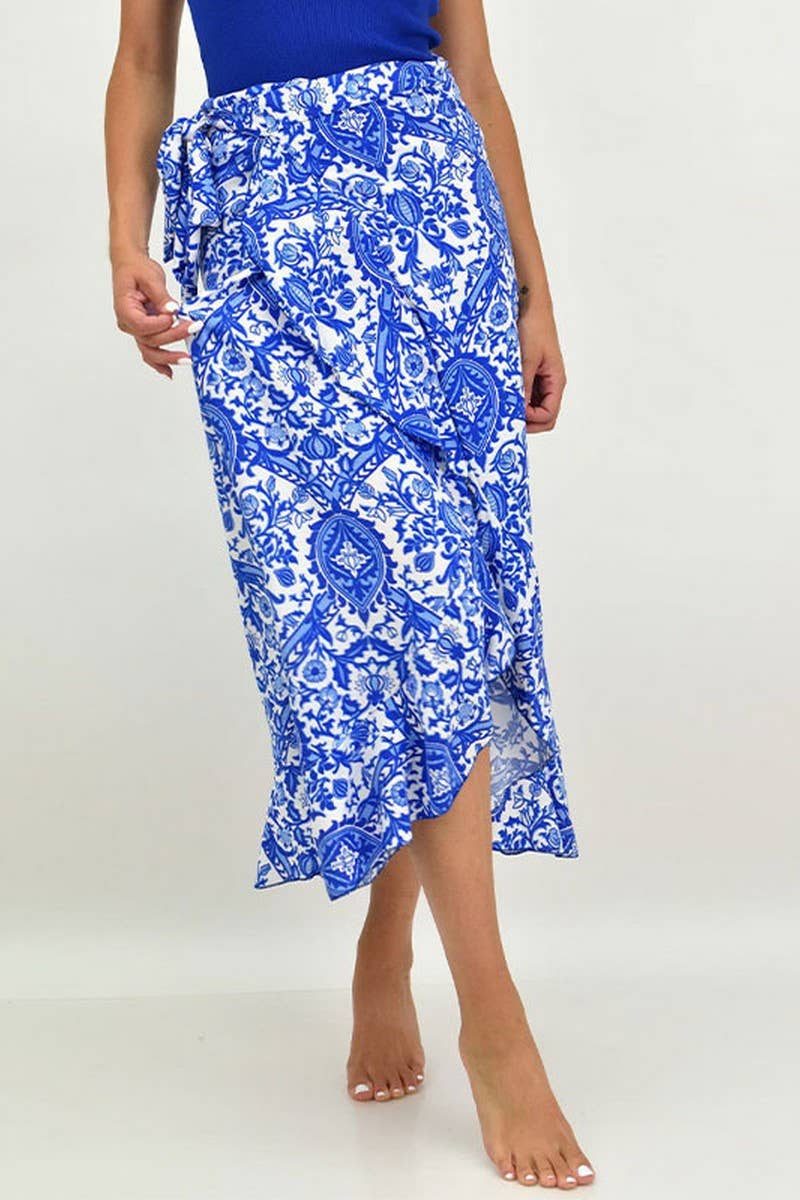 CWDHL0681_SUMMER WRAP RUFFLE FLORAL SKIRT