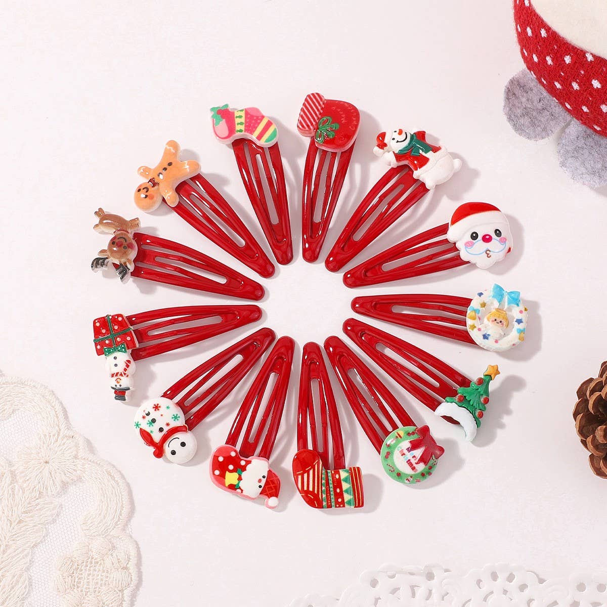 Christmas Candy Stocking Cartoon Drop Hair Clip