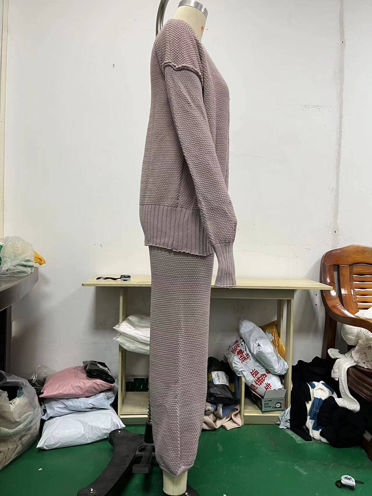 LOOSE CASUAL WIDE LEG SWEATSHIRT FASHION SUIT